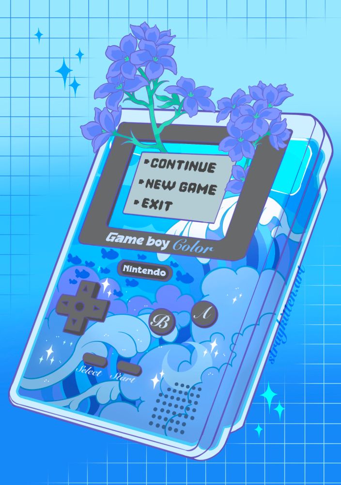An old Gameboy color model as a sticker design.