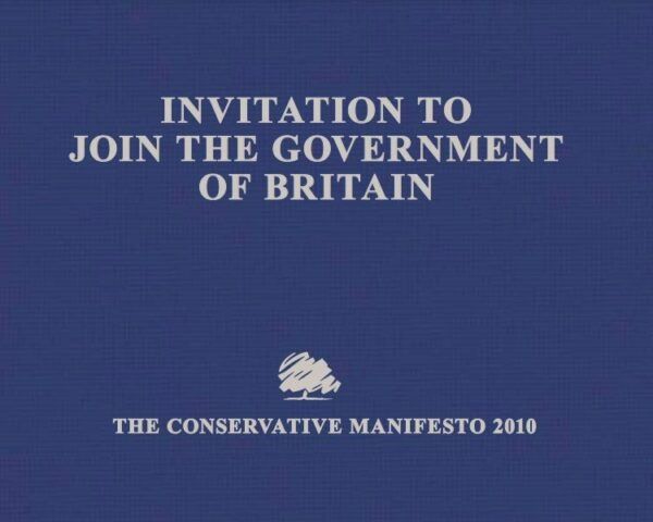 Cover of the 2010 Conservative manifesto, titled 