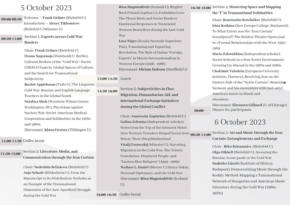 Conference program: Dis/Connecting the World, Subjectivities, Networks, and Transcultural Encounters Across Cold War Boundaries