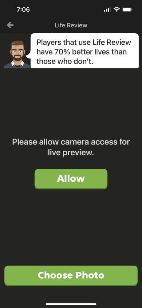 Screenshot of chess.com new life review feature.
