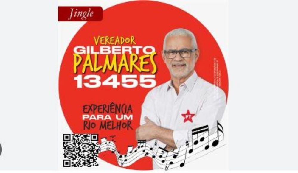 Eu voto para vereador no RJ em Gilberto Palmares 13 455!