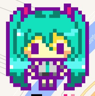 Wplace pixel art of the Tamagotchi version of Hatsune Miku.