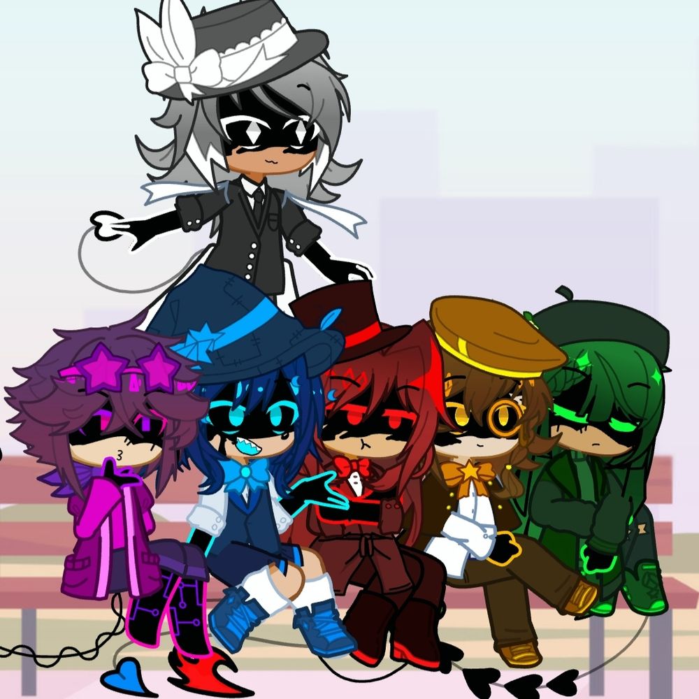 Names:

Reni 🔥❤️
Miji 💎💛
Vuli 🥀💚
Limu ✒️💙
Navu 👾💜
Jiri 👻🤍