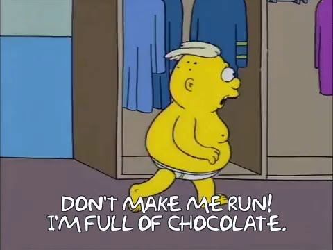Üter Zörker is an overweight exchange student at Springfield Elementary School, in the animated show, The Simpsons. He is overweight and fond of chocolate. "Don't make me run, I'm full of chocolate" is probably his finest moment in the Simpsons, and it comes in "Lisa on Ice", the eighth episode of Season 6.
