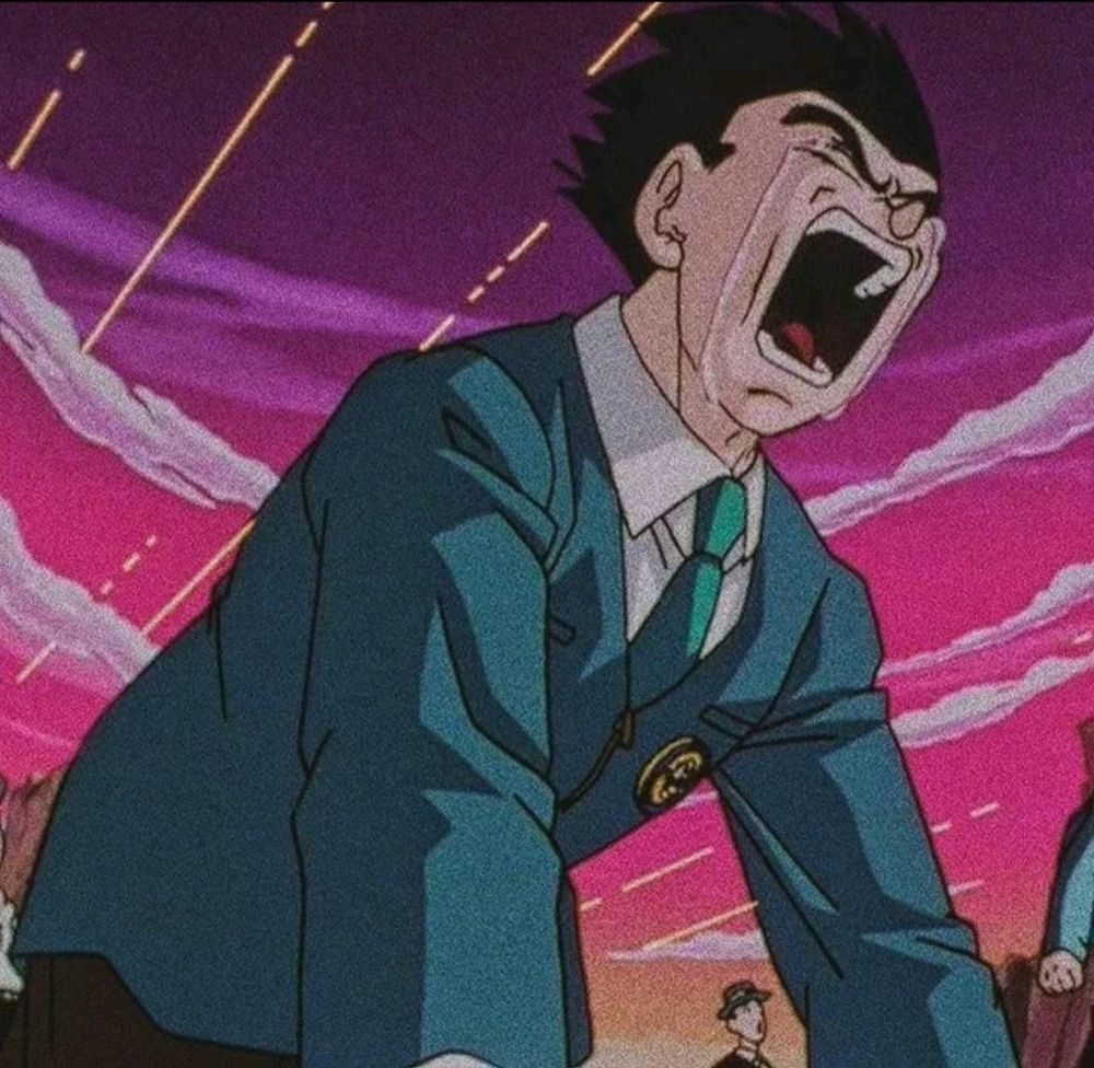 Gohan from Dragon Ball GT crying 