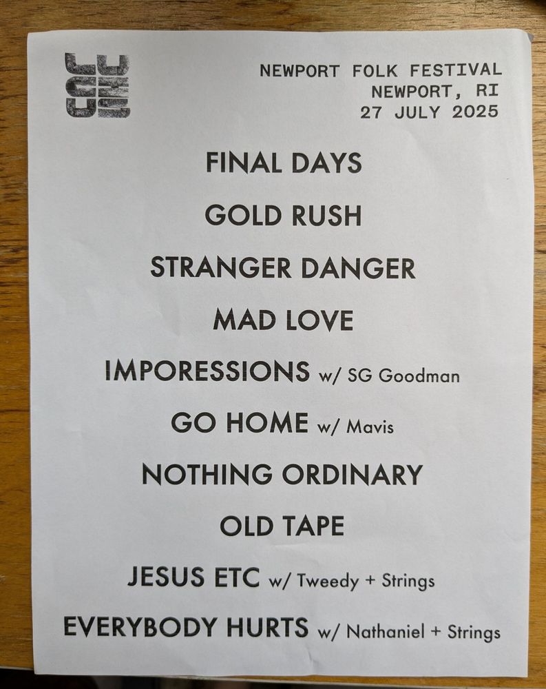 Setlist from Lucius rehearsal at Newport Folk 2025