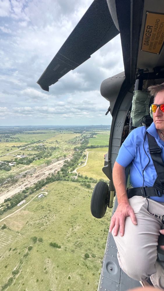 Flood survey damage from helicopter 