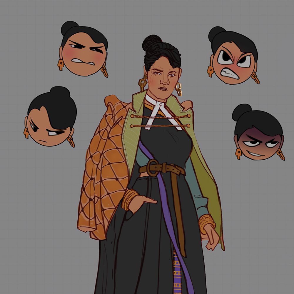 Artwork of Falak from All Will Rise. 