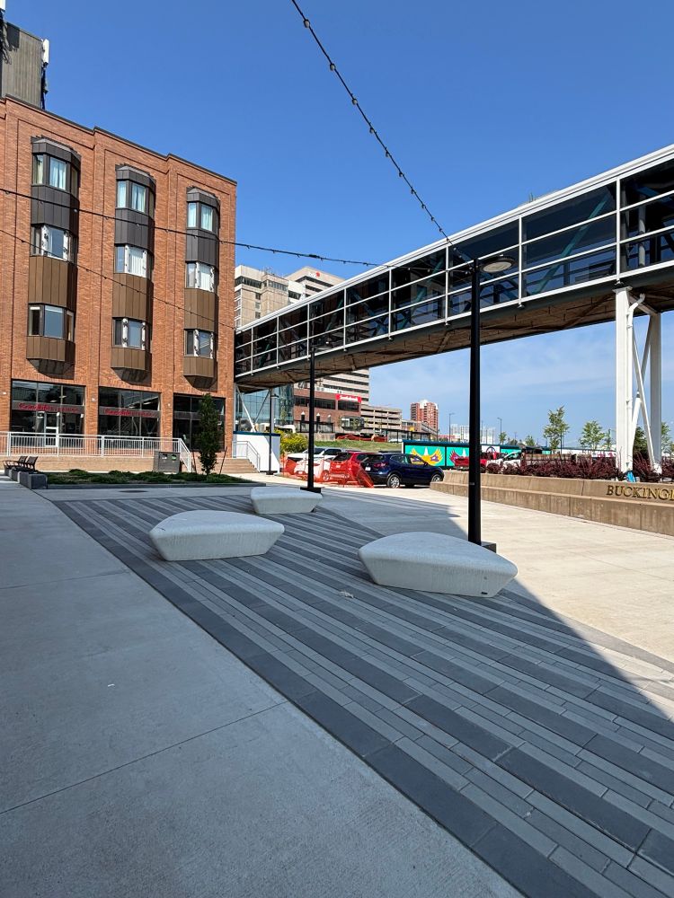 More seating and an area under continued construction 