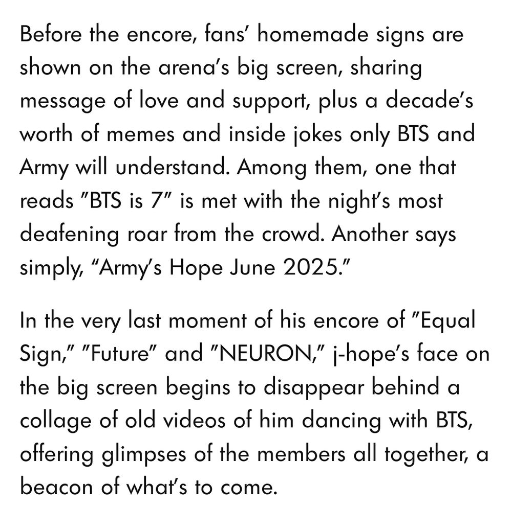 Screenshot of the article published by People's Magazine on Jhope's tour 