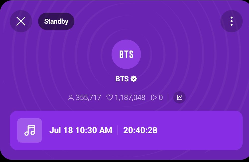 Screen shot of BTS WV Listening Party 