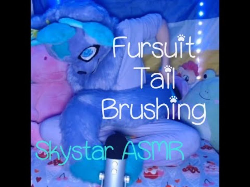 Furry ASMR - Fursuit Tail Brushing and Care (No Talking)