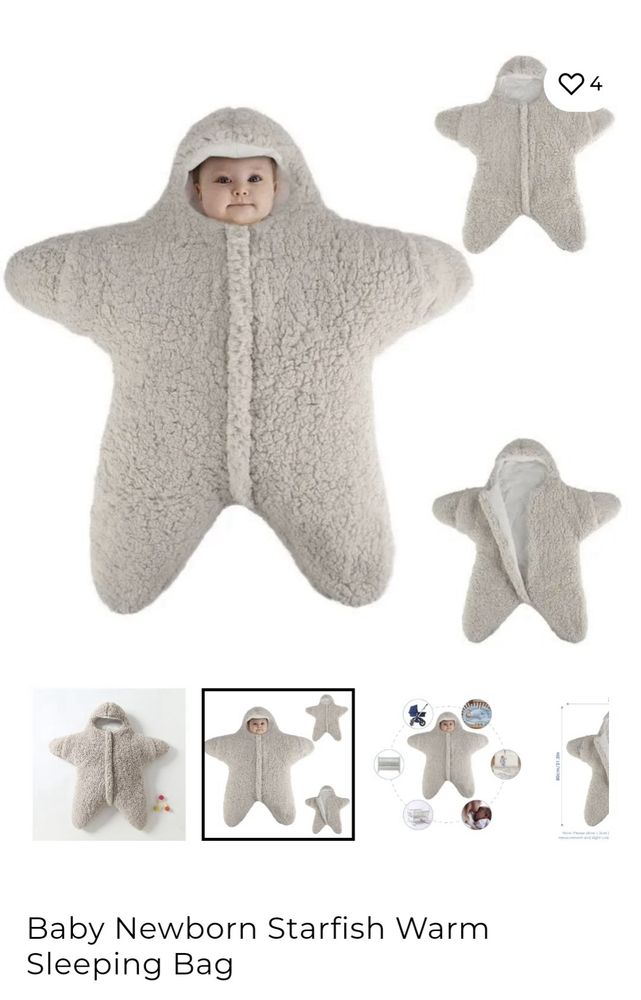 Baby in Starfish shaped sleeping bag