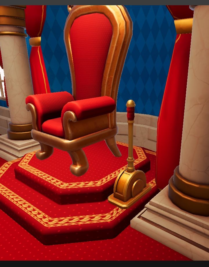 Screenshot of the throne and lever from Mail it to the king