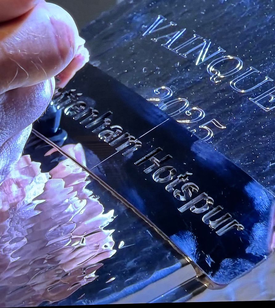 Tottenham Hotspur getting etched into trophy