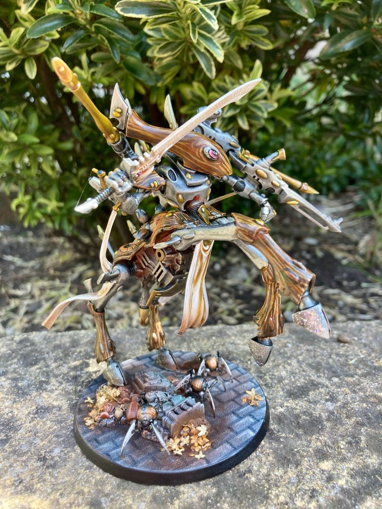 Bright Stallion style Wraithlord, painted in steampunk wood and metals.