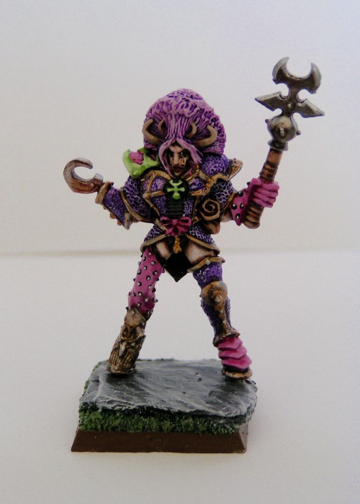 A champion of Slaanesh with big hair.