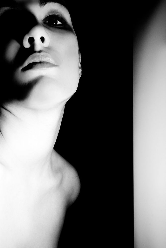 White and black selfportrait.