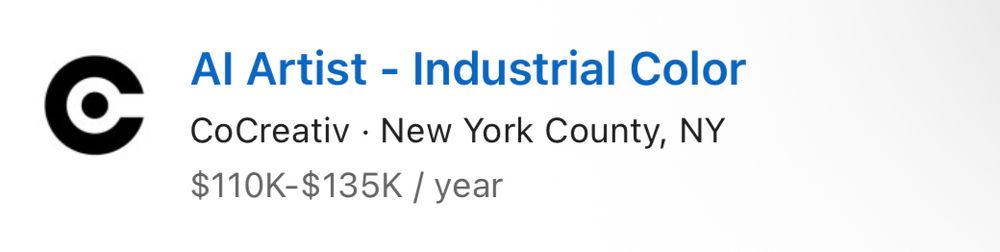 Al Artist - Industrial Color CoCreativ • New York County, NY 

$110K-$135K / year