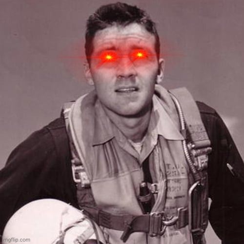 John Boyd with laser eyes