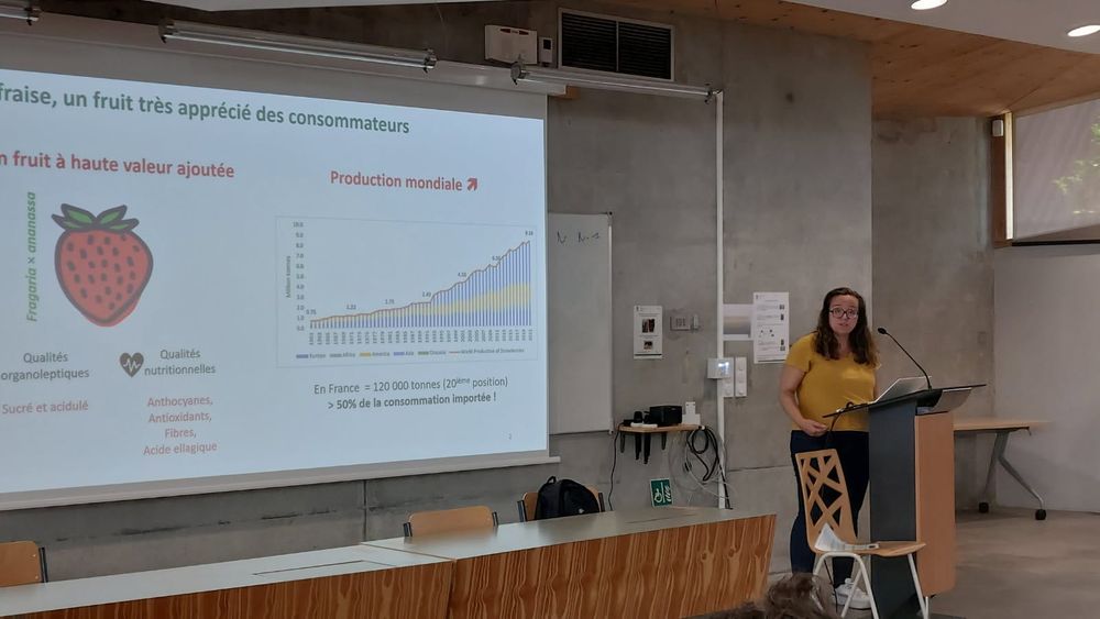 Juliette Bénéjam présente son travail à l'occasion de l'assemblée générale 2025 du GPR Bordeaux Plant Sciences.