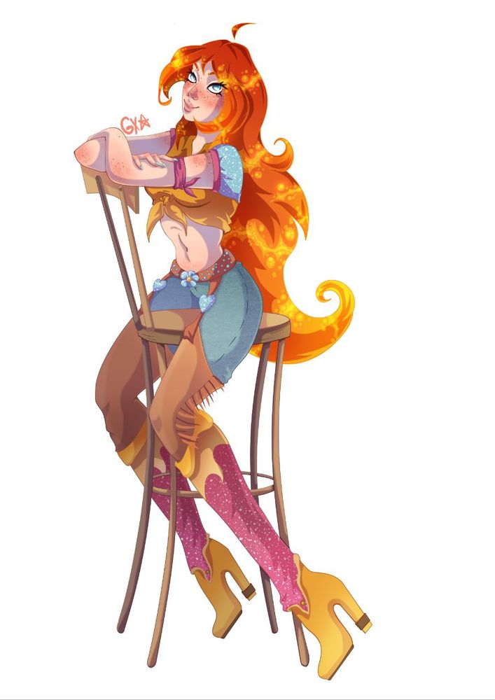 Bloom from Winx in cowgirl outfit in my style