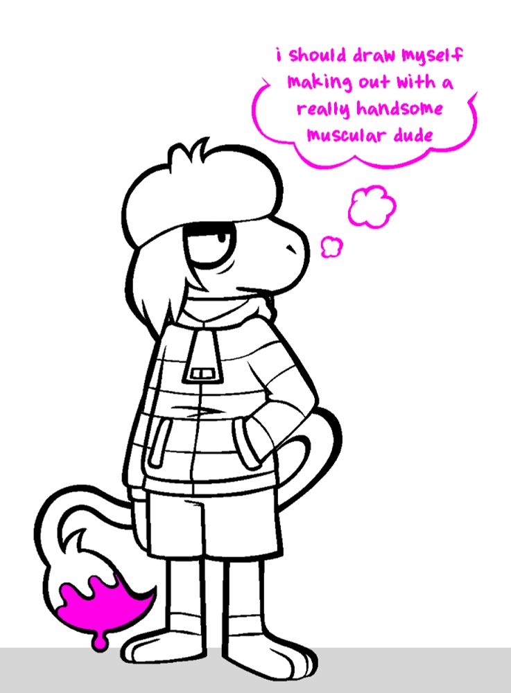 Simple digital art of my Smeargle OC Vince. He's thinking normal thoughts that any artist would have

#pokemon #oc #art