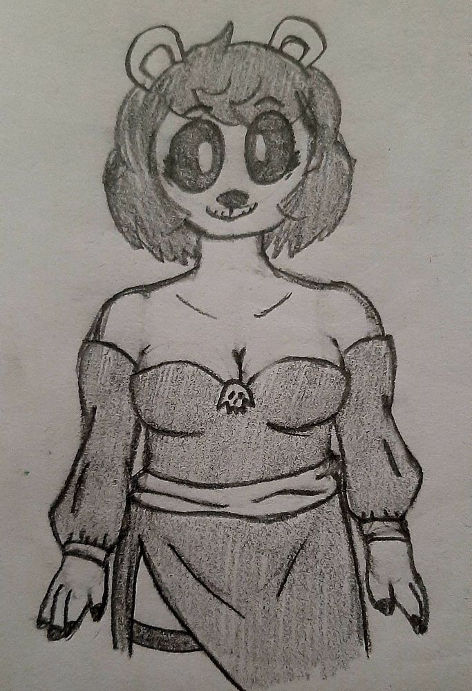 Lulu a lápiz.