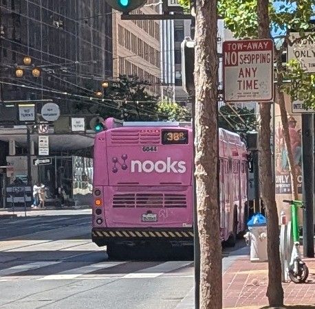 Muni bus ad for Nooks, an AI company 