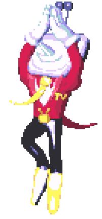 its tenna spinning around and smiling, although the gif function is still broken so maybe its just a static image of tenna in a pirouette position. toby fox really got a lot of value out of that one kris pirouette animation from chapter one