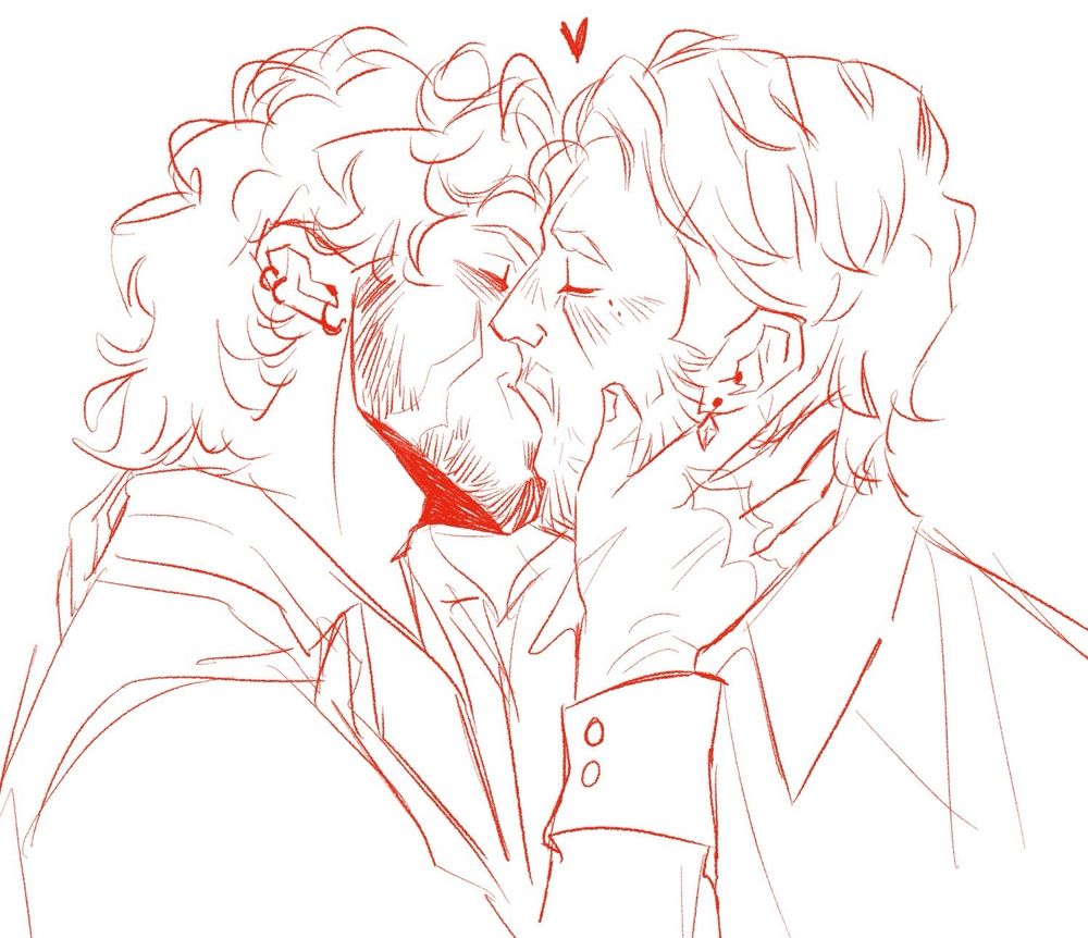 Sketch of Will and Nate kissing. I have 1000 more just like it.