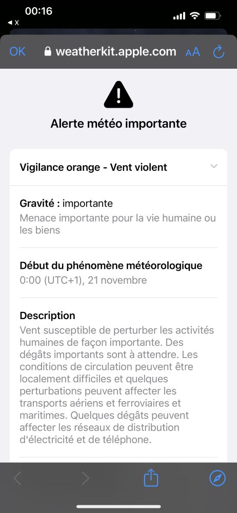 Alerte météo vent violent 