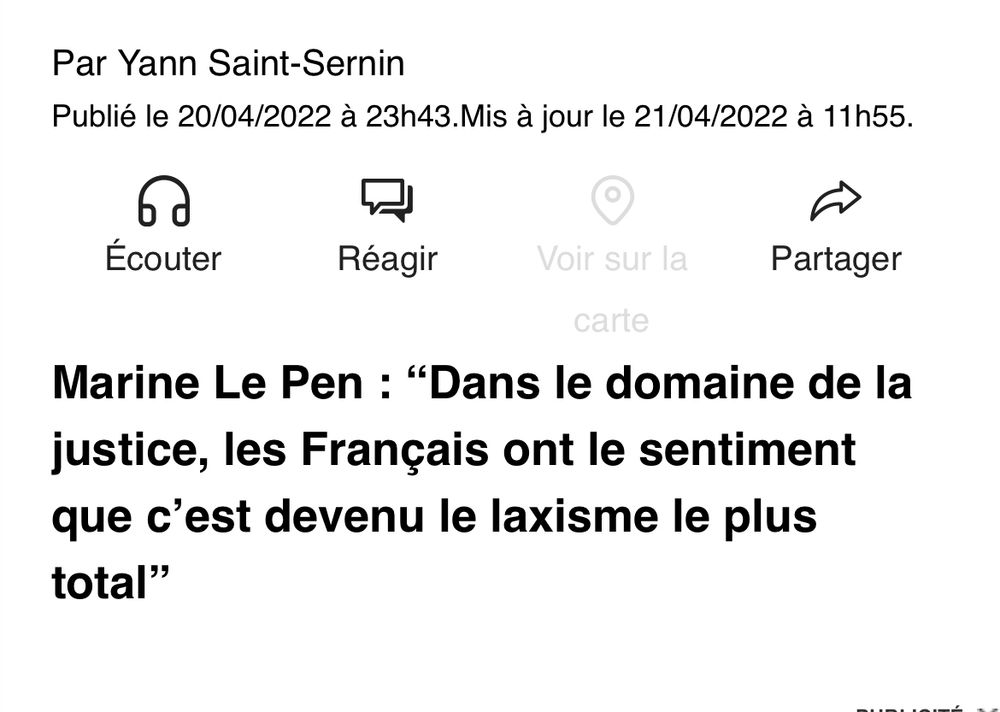 Citation de Marine Le Pen de 2022 : « Dans le domaine de la justice, les Français ont le sentiment que c’est devenu le laxisme le plus total »