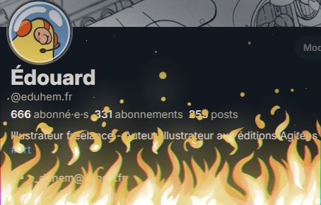screenshot du profil qui indique 666 folowers