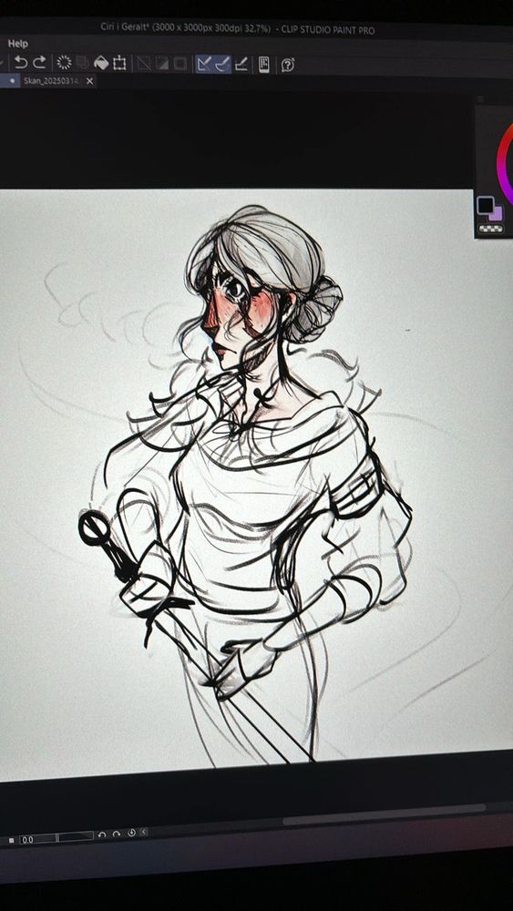 Ciri from The Witcher 3 Fan art work in progress digital art
