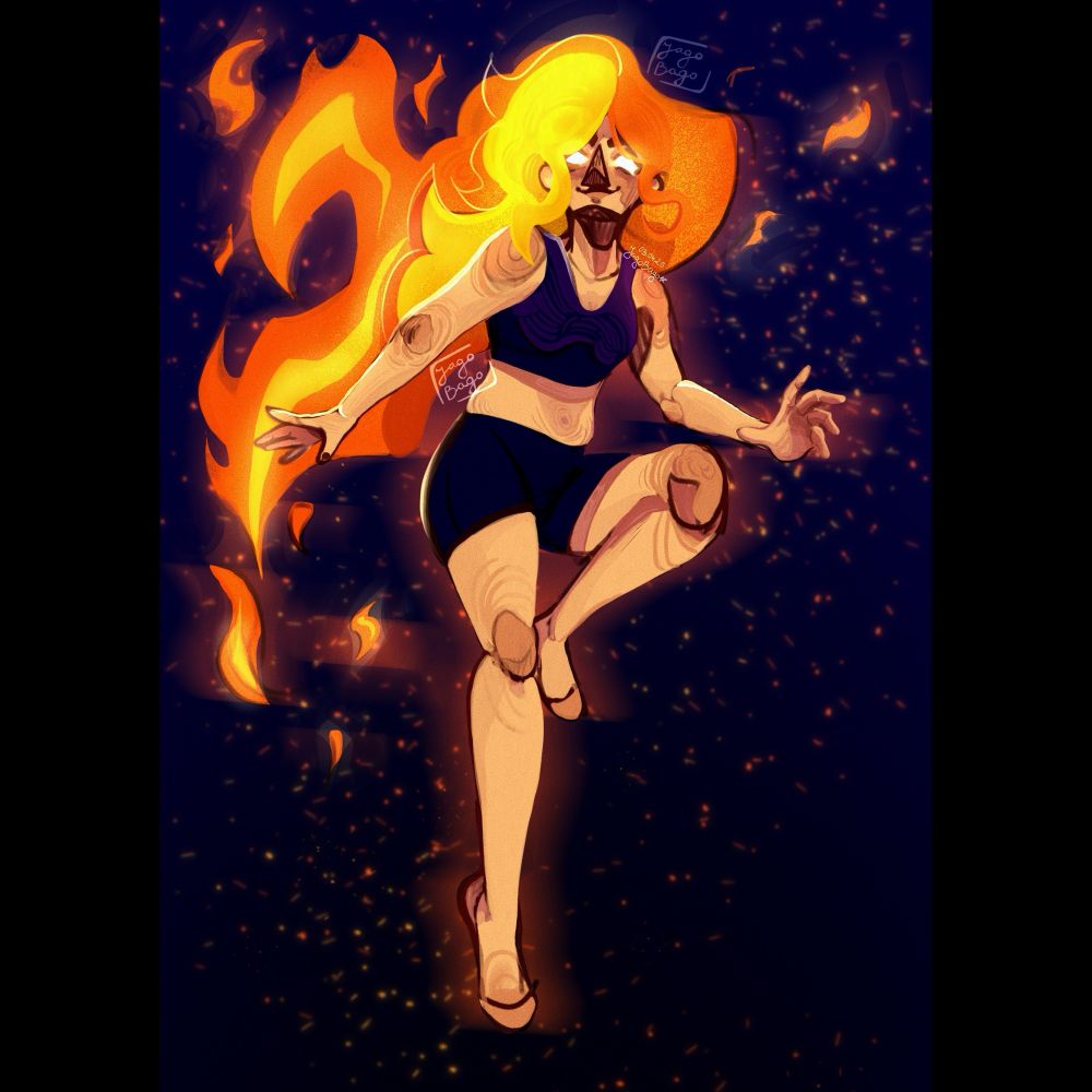 Fire girl digital art
