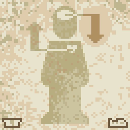 A pixel art version of the cover for "The Heart Goes to Heaven, The Head Goes to Hell" by That Handsome Devil.