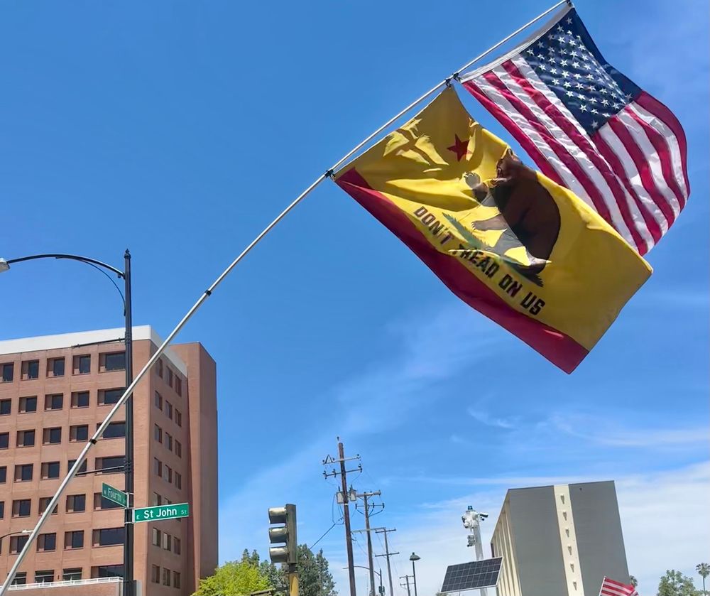 Don’t tread on us version of the Californian flag 