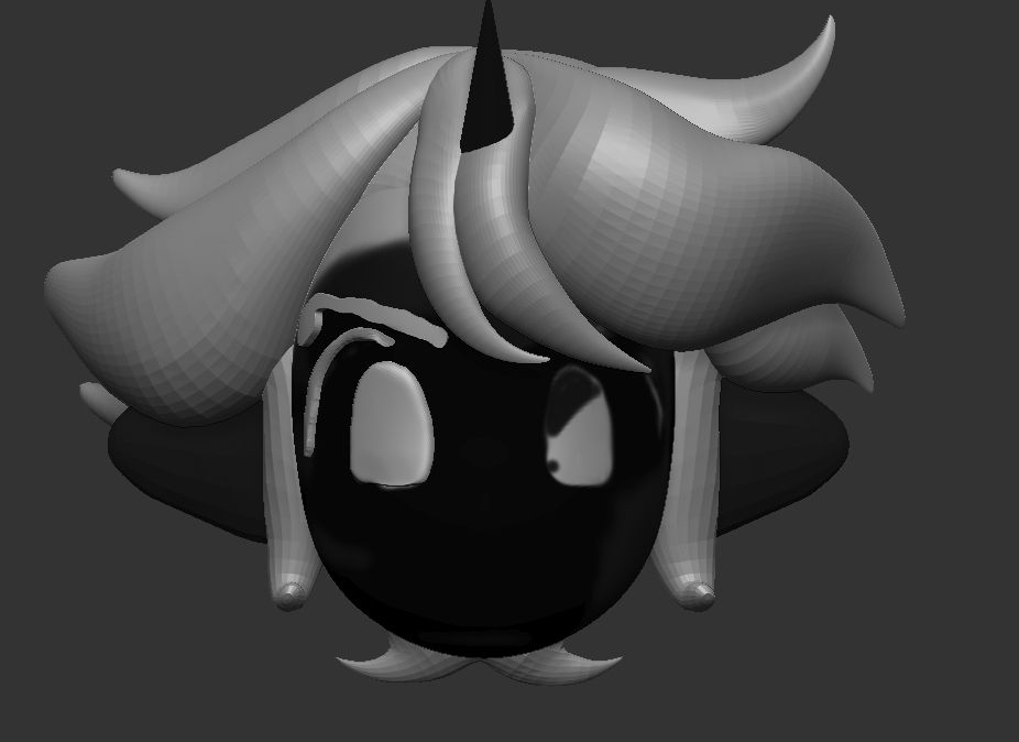a 3d model of my oc ukichi... it loooks a bit messy right now