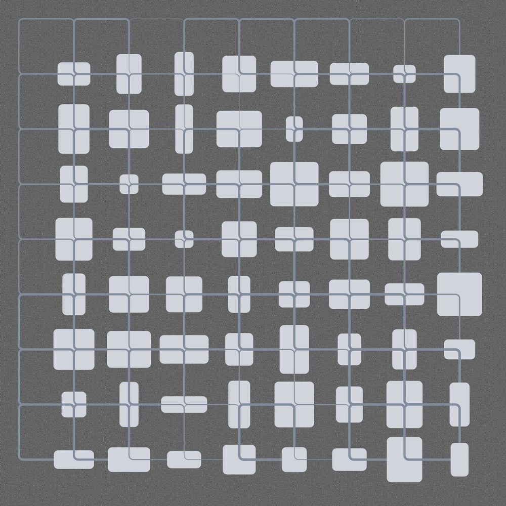 Grid pattern in grey tones with squares and lines. Inspired by Brutalism