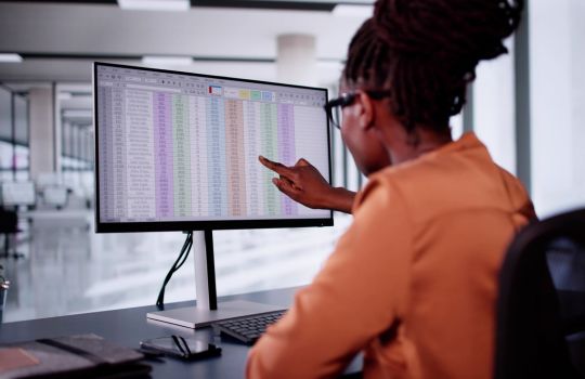 A person looking at data