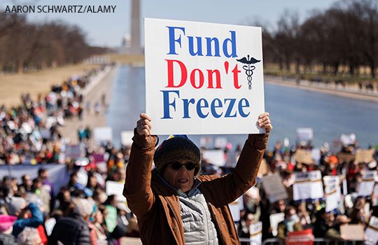 People protest cuts to science in the US