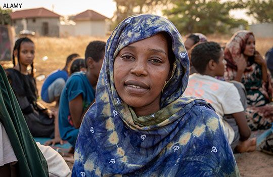 A woman who's fled conflict in Darfur, Sudan