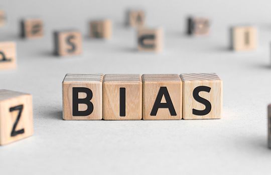 Bias written in wooden blocks