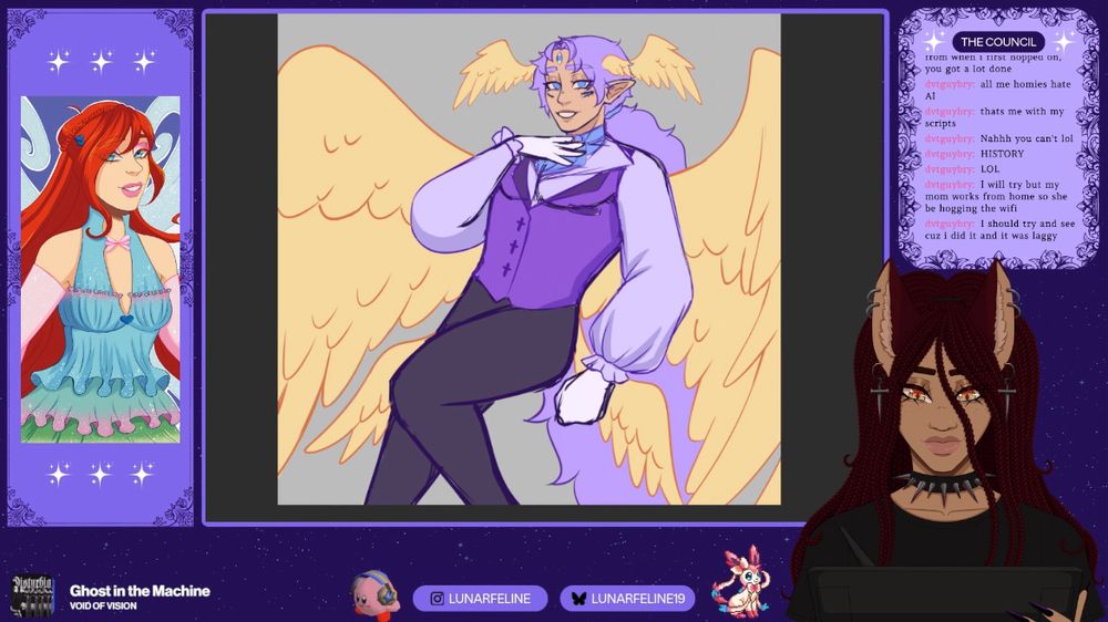 Screenshot of a character I was drawing during my livestream