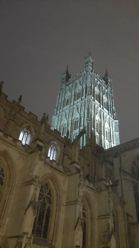 Photo of Gloucester cathedral Tower exterior at night