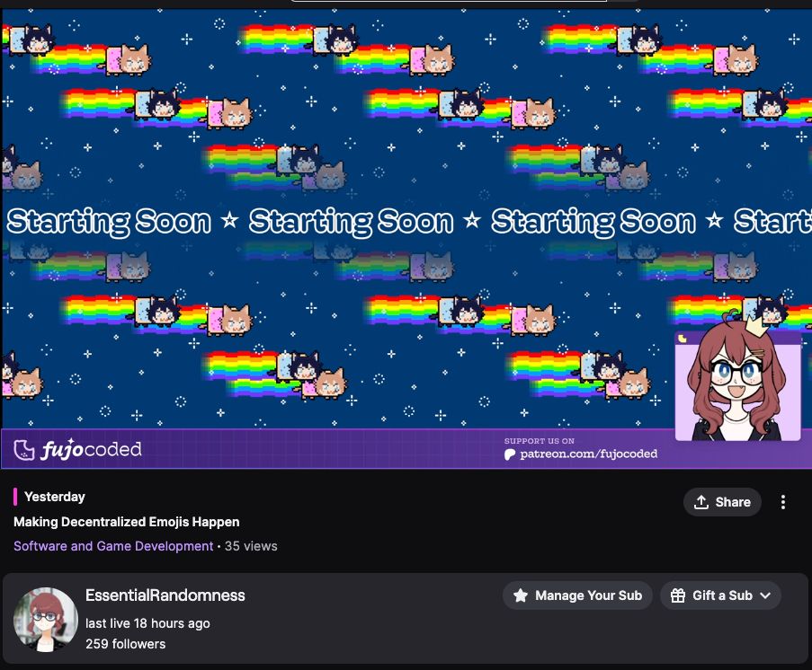 The twitch page for this stream