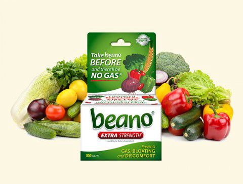 A photo of Beano extra strength, an anti-gas enzyme that might be helpful with limiting the effects of beans to just the positive influence on The Heart.