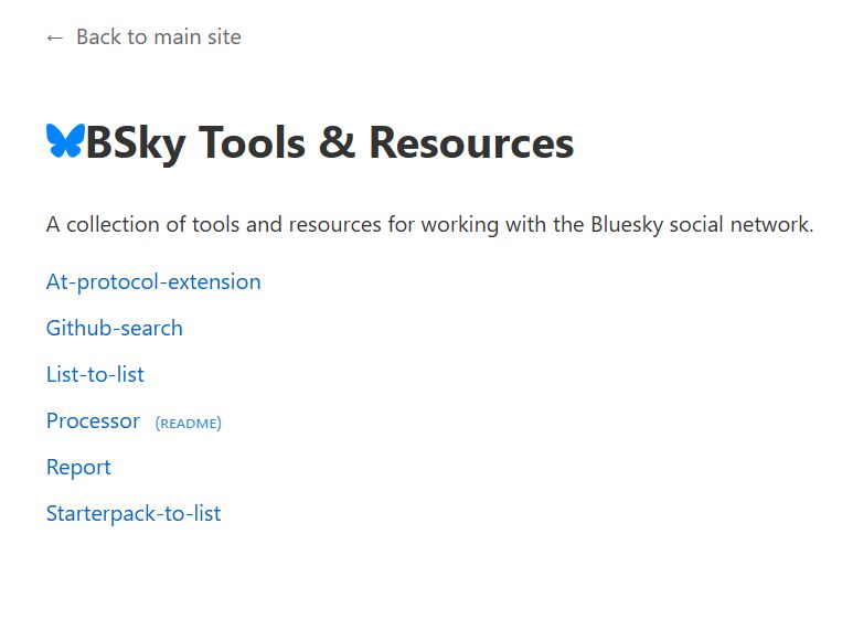 My https://austegard.com/bsky/ page index before the PR