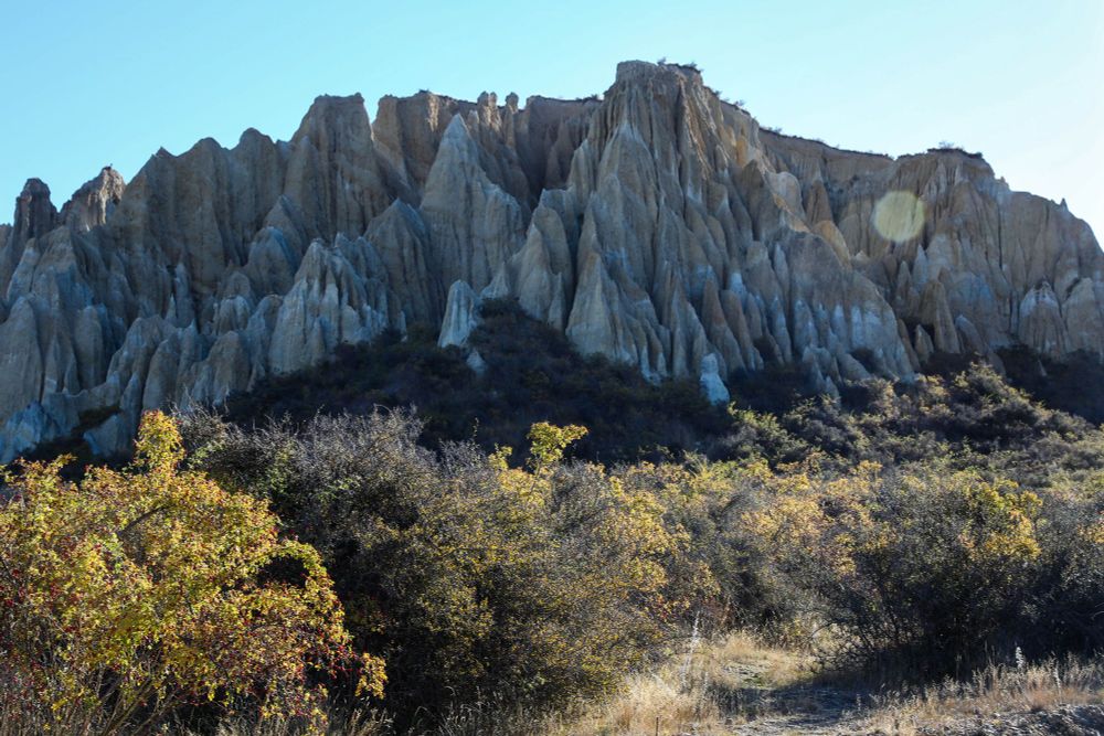 The clay cliffs by the Ahuriri river. An ancient wonder of erosion, five or six stories high. You can walk amongst them into the rivulets, showing millions of years of clay and sand.